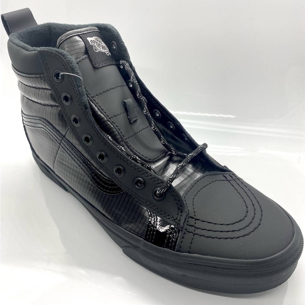 Vans MTE Sk8-Hi 46 MTE DX all Black Grid Patent Leather All Weather 10.5 - Picture 2 of 8